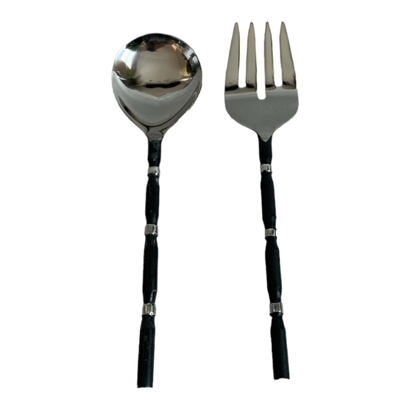 VNTG Serving Silverware Storehouse Artisan Server 2Pcs SALAD SET Stainless Steel - Picture 4 of 7